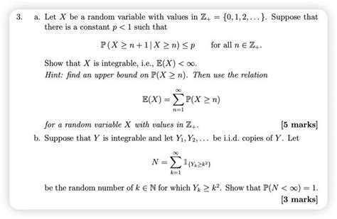 Solved A Let X Be A Random Variable With Values In Chegg