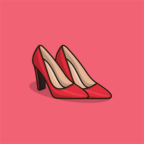 A Pair Of Red Women S High Heeled Shoes Vector Icon Illustration