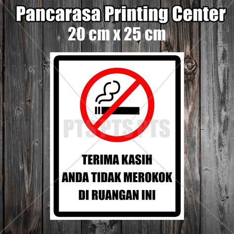 Jual Sticker 6 Terima Kasih Tidak Merokok Safety Sign Warning Sign