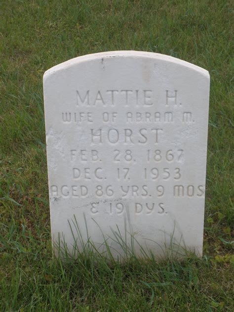 Magdalena Horning Mattie Shirk Horst M Morial Find A Grave