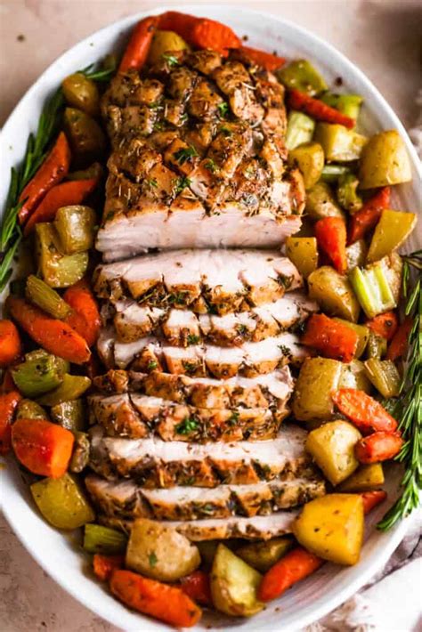 Juicy Pork Loin Roast With Veggies Easy Weeknight Recipes