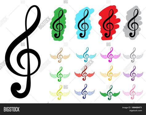 Treble Clefs Clipart Vector And Photo Free Trial Bigstock