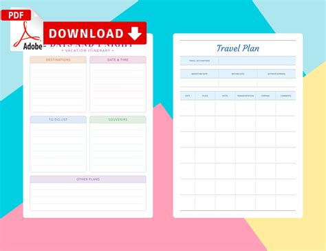 Travel Itinerary Templates Get 10 Printable PDFs