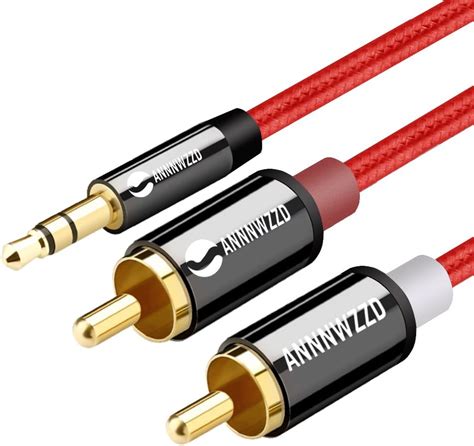 Linkinperk Cinch Kabel 2 Cinch Stecker Auf 3 5 Mm Klinken Stecker Aux