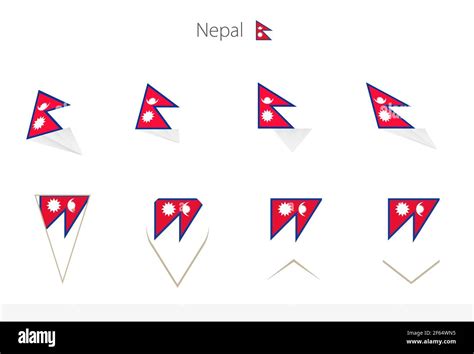 Nepal National Flag Collection Eight Versions Of Nepal Vector Flags