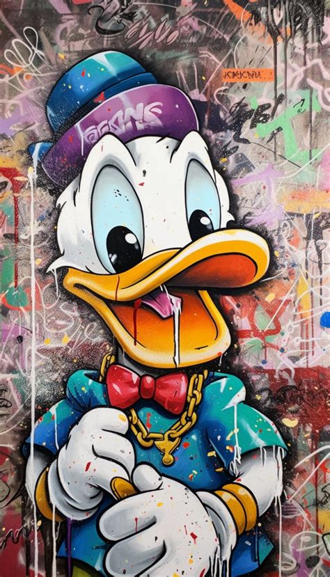 Graffiti Donald Duck Donald Duck Graffiti Art Neo Punk Print