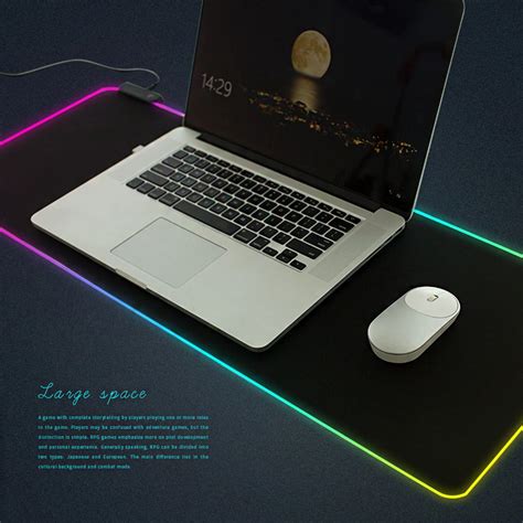 RGB Luminous Gaming Mouse Pad Colorful Oversized Glowing USB LED