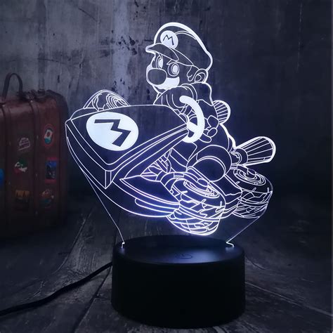 Nowość gra Super Mario Multicolor 3D LED lampka nocna z USB lampy