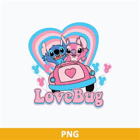 Stitch And Angel Love Bug Png Disney Couple Valentine Png Inspire