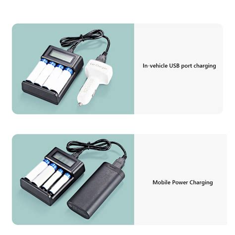 Slots Lcd Display Aa Aaa Battery Charger Usb Input For Ni Mh Ni Cd Aa