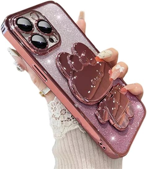 Spevert For Iphone 15 Pro Max Case Luxury Glitter Case With Cute Kawaii Stand