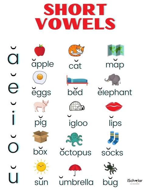 Short Vowels List Of Words