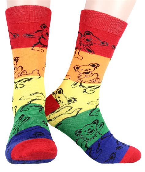 Centric Brands Grateful Dead Dancing Bears Steal Your Face Bertha 6 Pack Adult Crew Socks