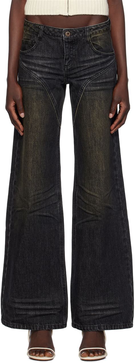 Fax Copy Express Black Dirty Wash Jeans Ssense Canada