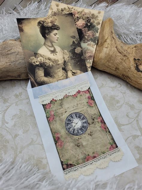 Altered Glassine Bag Victorian Journal Cards Etsy