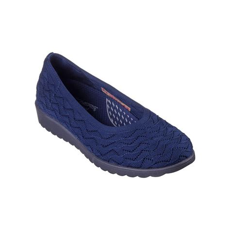 Giày Skechers Arch Fit Cleo Wedge Carefree Breeze Nữ Xanh Navy Canyvn