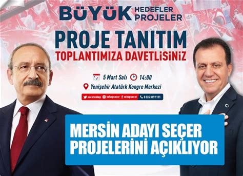 CHP Mersin Adayı Vahap Seçer Projelerini Açıklıyor Genel Başkan