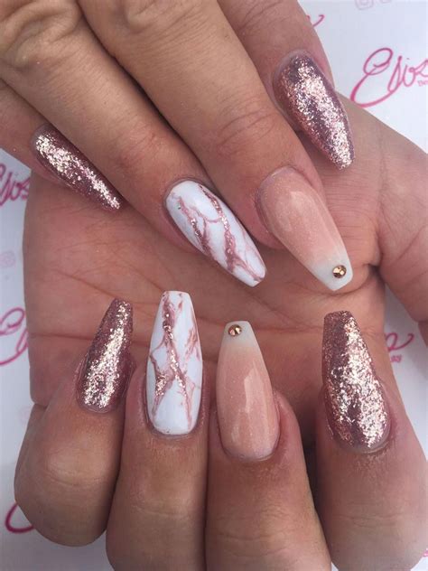 Rose Gold Glitter Nails Ombre Nail Skittlettes Manicure