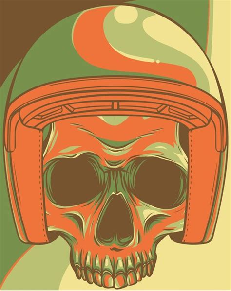 Ilustraci N De Calavera Con Casco Vector Premium