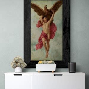 ZEUS GANYMEDE ABDUCTION Handsome Youth Cuban Armando Menocal Print Oil ...