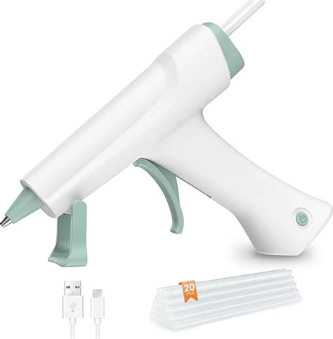 Amazon HTVRONT Cordless Hot Glue Gun Auto Shut Off 2600mAh Battery USB C Rechargeable