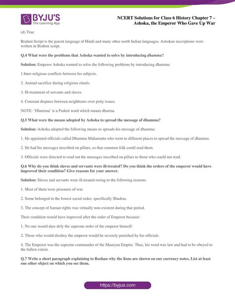 Ncert Solutions For Class History Social Science Chapter Ashoka