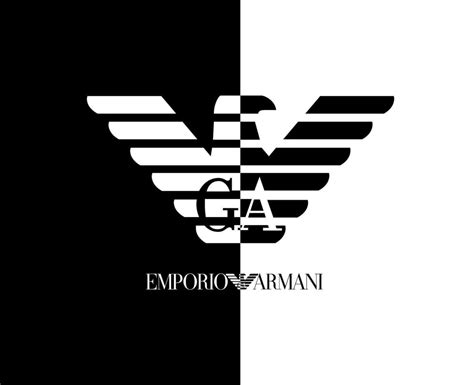 Emporio Armani Marca Ropa S Mbolo Logo Con Nombre Negro Y Blanco Dise O