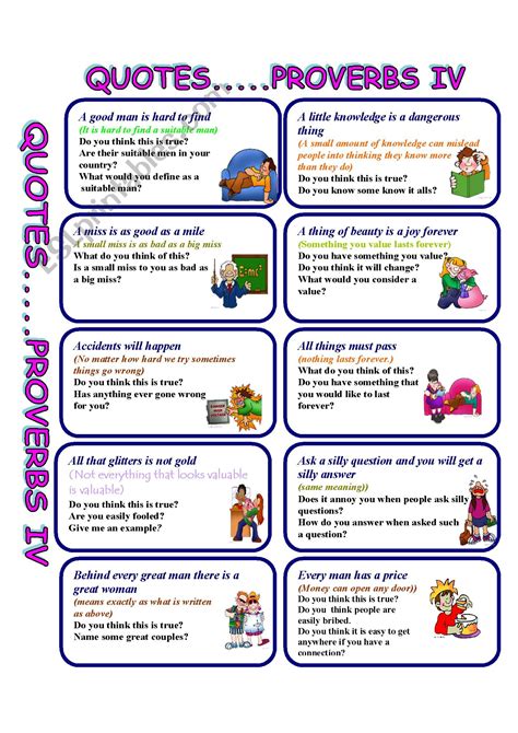 Proverbs And Sayings Esl Worksheet By Giovanni