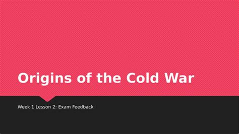 Igcse History Origins Of The Cold War Teaching Resources