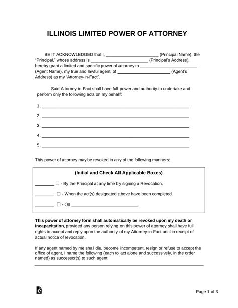 Printable Power Of Attorney Form