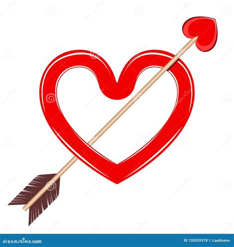 Cupid Arrow On A Heart Shape Valentine Day Stock Vector Illustration