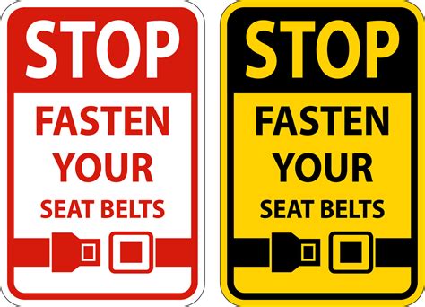 Stop Fasten Your Seat Belts Sign On White Background 6644807 Vector Art