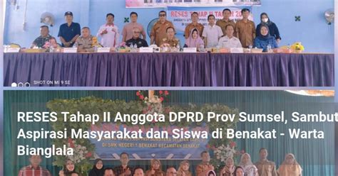 Reses Tahap Ii Anggota Dprd Prov Sumsel Sambut Aspirasi Masyarakat Dan