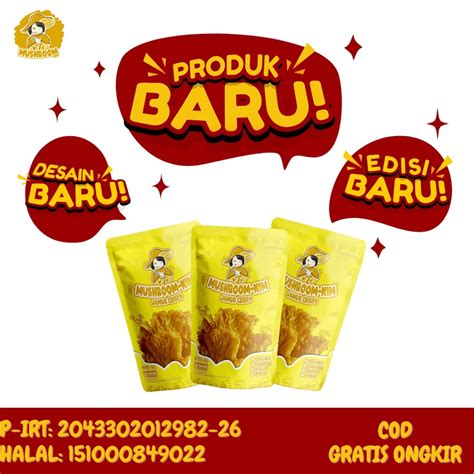 Jual Jamur Tiram Crispy Mushroom Nim Halal Gurih Siap Makan Kripik