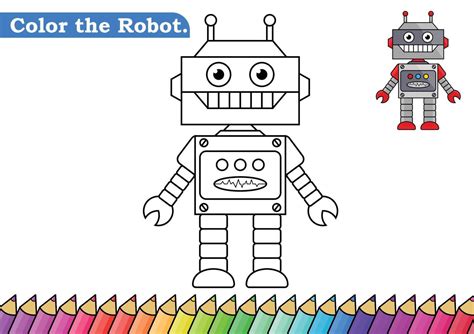 Página Para Colorear De Robots Libro Para Colorear Aislado Páginas A