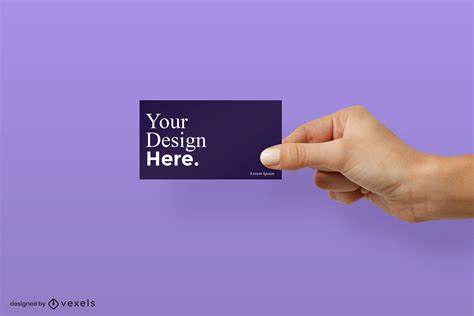 Right Hand Holding Business Card Mockup PSD Editable Template