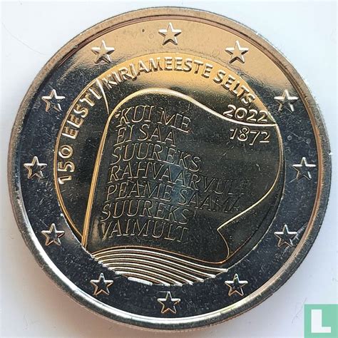 Estland 2 Euro 2022 150th Anniversary Society Of Estonian Literati KM