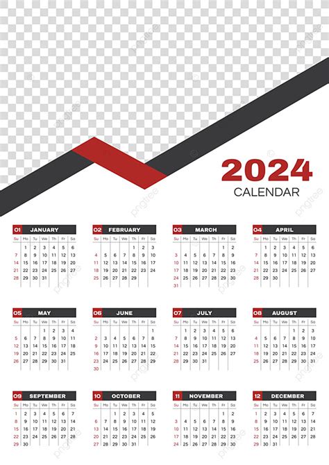 Modello Di Calendario 2024 Pronto Per La Stampa Vol 15 Vettore Modello