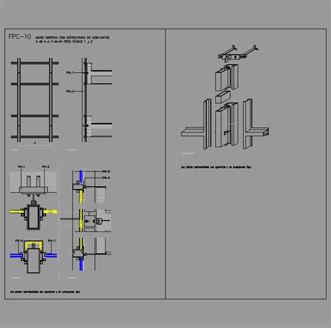 Cad Projects Biblioteca Bloques Autocad FPC 10 Muro Cortina Con