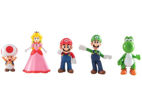 Boneco Super Mario E Amigos Multi Pack 10cm 5 Unidades Candide