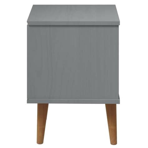 OLL Table De Chevet Gris 40x35x48 Cm Bois De Pin Massif 106976