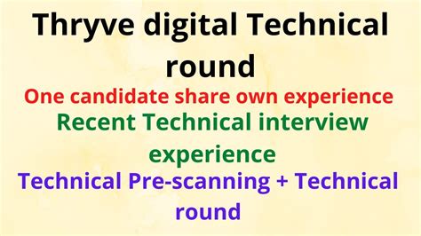 Thryve Digital Technical Interview Questions Recent Interview