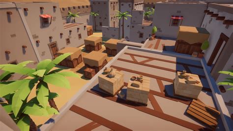 Artstation Low Poly Fps Map Vol2 Shooter Desert City Map For Unity Game Assets