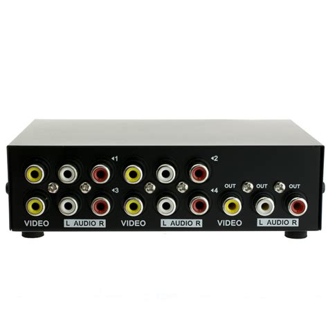 4 Way Audio Video Rca Selector Switch 4 In 1 Out