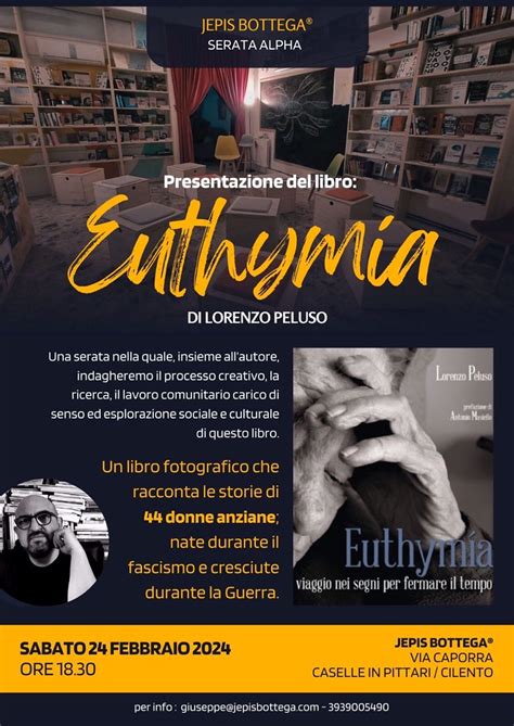 Caselle in Pittari il 24 febbraio la presentazione del libro Euthymía