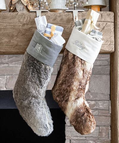 Faux Fur Christmas Stockings Holiday Decor