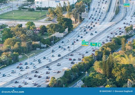 Aerial View Of Interstate Traffic Stock Image Image Of Birmingham