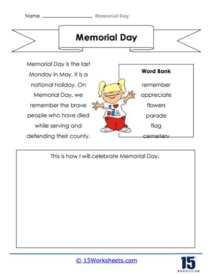 Memorial Day Worksheets 15