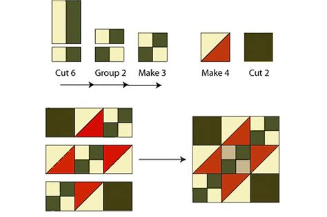 Rocky Road To California Quilt Block Pattern