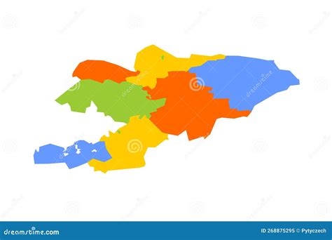 Kyrgyzstan Political Map Of Administrative Divisions Stock Illustration